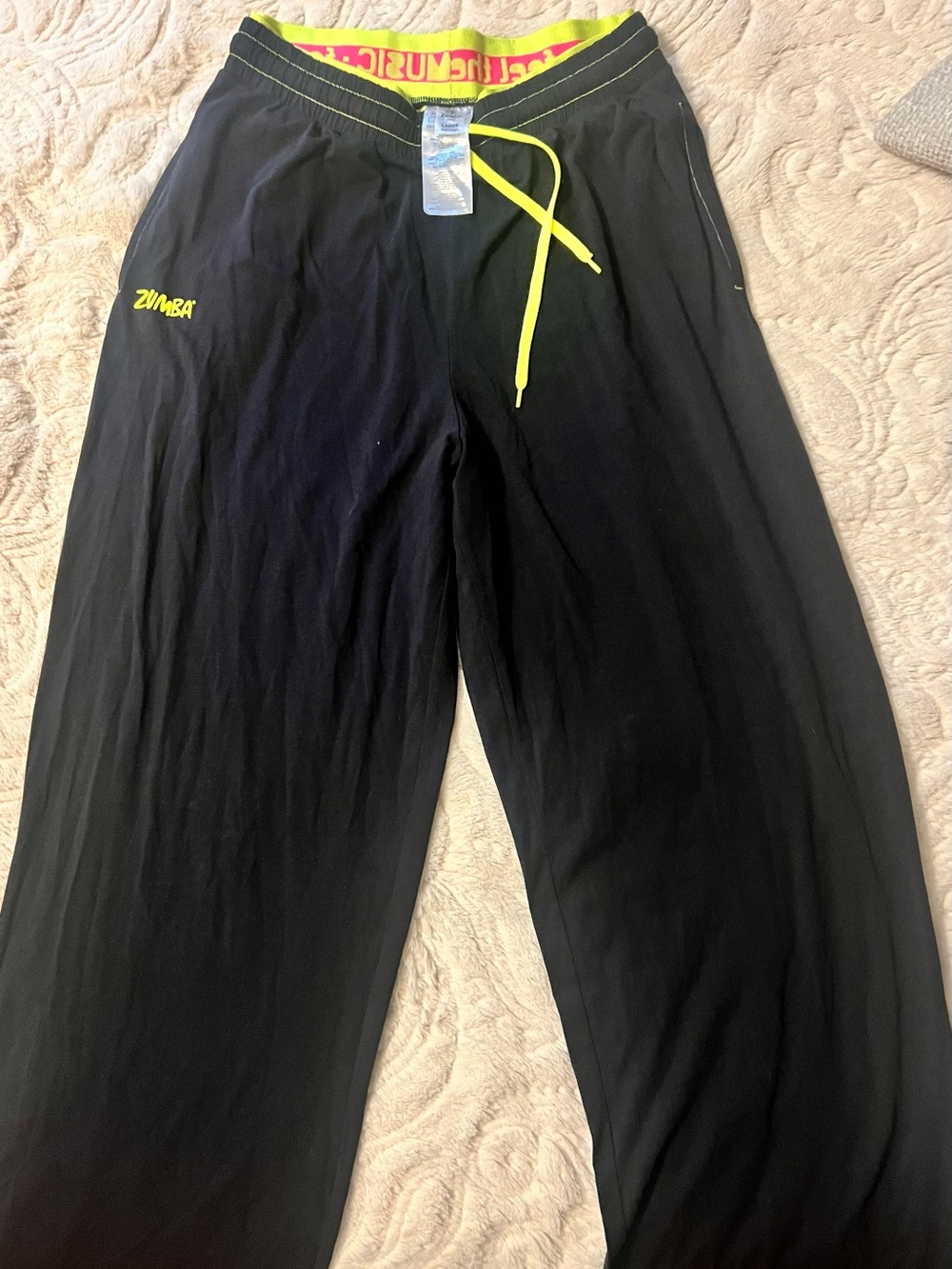Zumba Fitness Black women’s Joggers with Neon Yellow Trim